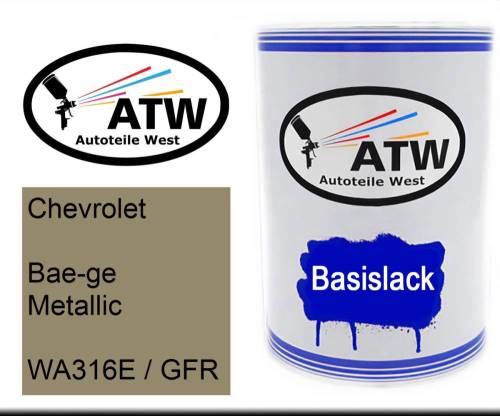 Chevrolet, Bae-ge Metallic, WA316E / GFR: 500ml Lackdose, von ATW Autoteile West.